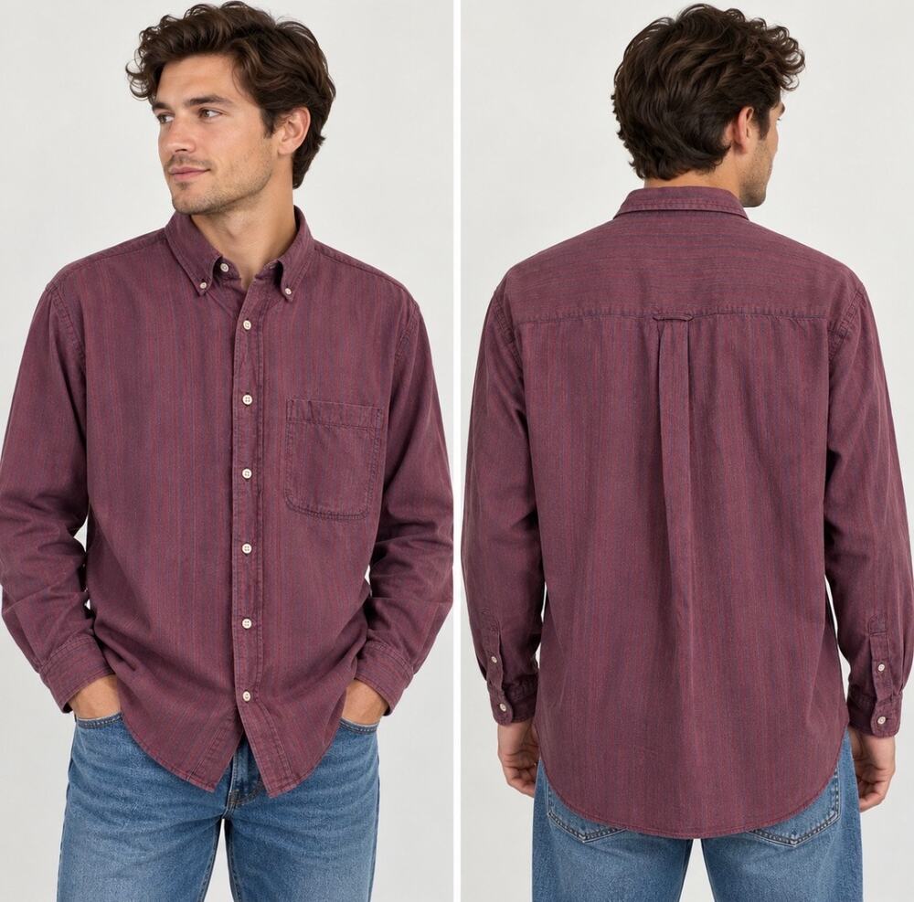 Vintage Hunt Club Men’s Large 100% Cotton Button-Up Shirt size L 16-16.5